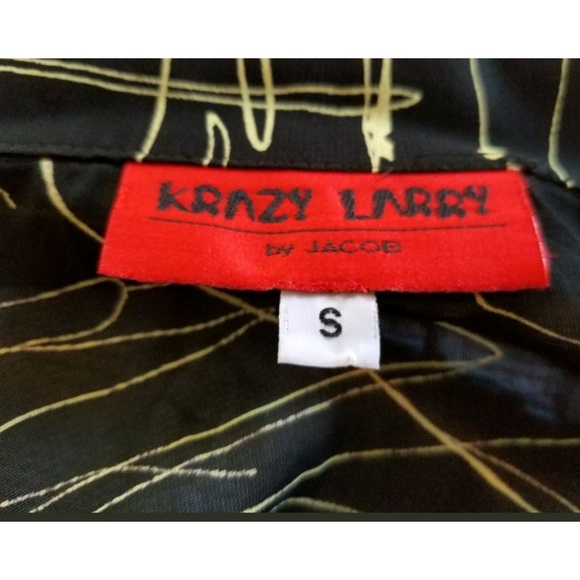 KRAZY LARRY Semi sheer blouse with paint drips,  ruffle cuffs Small - Picture 6 of 8